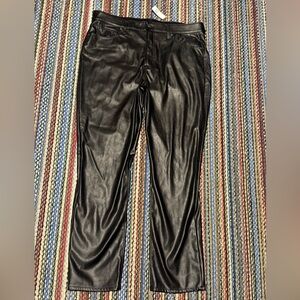 NWT Women’s Gap Black Faux Leather Vintage Slim High Rise Pants - 33/16L